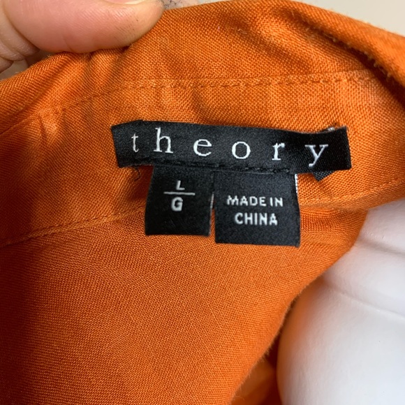 Theory Simaya Sunny Button Down Blouse Size Large - Picture 6 of 8